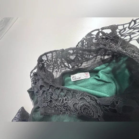 Epic Threads Emerald Green and Black Kids Formal summer Dress size XL - Picture 3 of 3